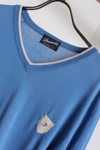 Drumohr ドルモア セーター　ニット 綿100％ イタリア製 青　ベージュ　マークは紫 42 200031_画像3
