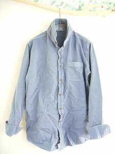 シャツ 長袖 ブリーチ加工 洗いざらし 色落ち 並行輸入品 洗いざらし ブルー M 02 M