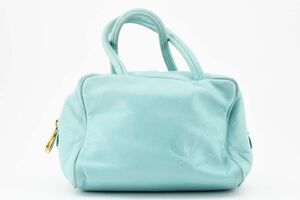 1円 LOEWE　ヴィンテージ　ロエベ　ナッパレザー　アナグラム　ハンドバッグ　ミニボストンバッグ　ミント系　23-7796