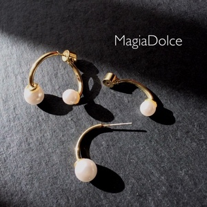  free shipping *MagiaDolce 5356*silver925 post Gold earrings back catch earrings pearl earrings simple earrings allergy correspondence earrings 