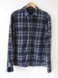 ALLSAINTS オールセインツ　オープンカラー　チェックシャツ　ブラック　XSサイズ