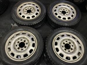 155/65R13スタッドレスタイヤ鉄ホイール4本　DUNLOP WINTER MAXX WM01　マルチ穴100/114.3