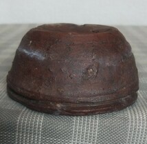 [水車]。備前焼の土使用、光落款の変形丸鉢です。No.687。日本鉢。_画像6