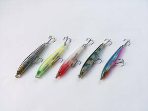 シンキングペンシル　細身　9g　7cm　5色　セット　シンペン　ペンシル　ベイト　シーバス　青物　根魚　フラットフィッシュ　TypeA