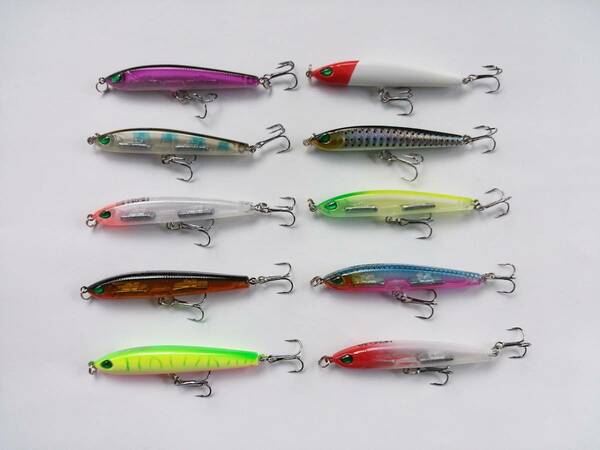 シンキングペンシル　細身　9g　7cm　10色　セット　シンペン　ペンシル　ベイト　シーバス　青物　根魚　フラットフィッシュ　ミノー