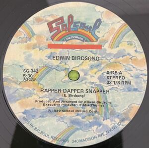 Soul sampling raregroove break ソウル　サンプリング　レアグルーブ　レコード　Edwin Birdsong Rapper Dapper Snapper(12) 1980