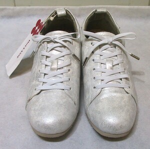  new goods DoCLASSEduklase heel sneakers / in heel sneakers 23.5. silver white insole cushion entering unused tag attaching 