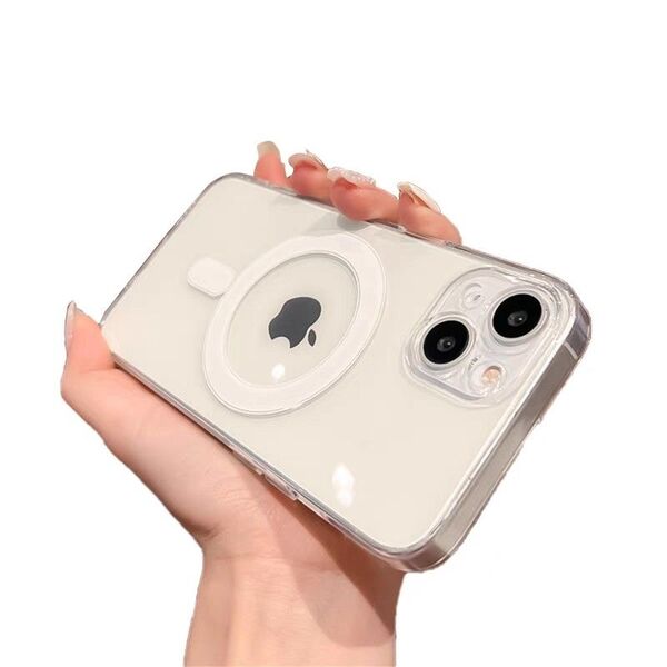 MagSafe対応 iPhone15 クリアケース TPU アクリル 一体型カメラ保護