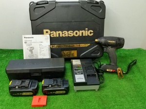 中古 Panasonic パナソニック 14.4V 充電式インパクトドライバ― 限定色 ブラック ゴールド 3.3Ahバッテリー 2個 充電器 付 EZ7544LR2ST1