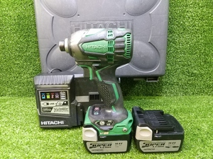 中古 HITACHI 日立工機 14.4V コードレスインパクトドライバ WH14DDL2 + 3.0Ahバッテリー 2個 充電器