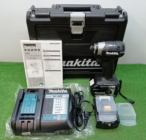 未使用品 makita マキタ 18V 充電式 インパクトドライバー 充電器×1 バッテリー×2 付 黒 ブラック TD173DRGXB
