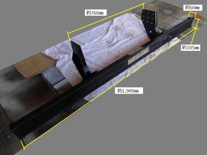 (113）小型用スチールリアバンパー(LBF1)、ステー(ボルト付き)　新車外し品
