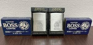 #3795 ★☆【未使用保管品】 ZIPPO ジッポーライター BOSS ボス サントリーコーヒー SUNTORY 喫煙具　２個セット　まとめ ☆★