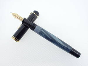 PELIKAN ペリカン 万年筆 12C-500 HF ブラック ゴールド マーブル ブルー系 筆記用具 文房具