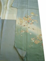 時代屋 裄66.3ｃｍ 紋意匠地 佐ヶ良刺繍 附下げ 訪問着 正絹 仕立上り 袷 共八掛 154ｃｍ～160ｃｍ HH1134_画像7