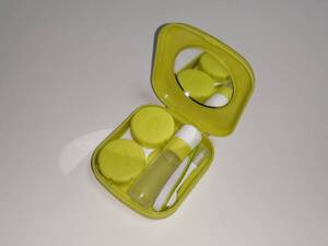  portable contact lens case lime green 