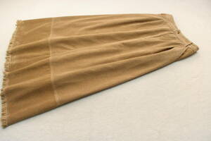 1-1436 新品　ウエストゴム綿100％フリンジコーデュロイスカート Ｍサイズ