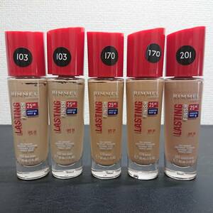 1円スタート　中古サンプルコスメ5点セット　リンメル　ラスティングフィニッシュファンデーション30ml