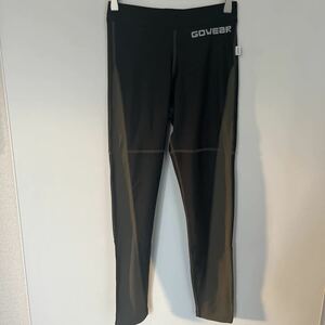 gowear スパイダーギアロングパンツ　ブラックxカーキ　M スポーツインナーウエア　レギンス　メンズレギンス　ランニングウエア　タイツ