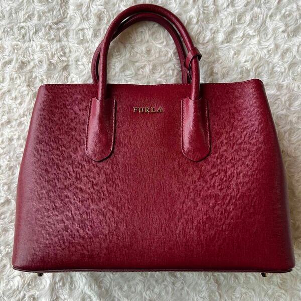 新品未使用　FURLA フルラ　2way ハンドバッグ　ショルダーバッグ　レッド