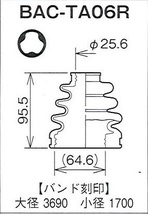 ☆分割インナードライブシャフトブーツ☆カローラアクシオ NZE141用/インナーブーツ(内側)BAC-TA06R_画像2