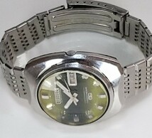 ジャンク 腕時計 CITIZEN ELECTRONIC COSMOTRON 7800-870263 TA グリーン盤カット風防ガラス 純正バンド_画像2