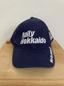 【Rally Hokkaido】大会キャップ FIA ロゴ刺繍 ツイルコットン系 ネイビー 良品 帽子 普段着 AUTOなど ラリー北海道 WRC