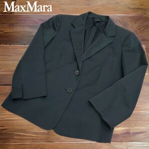【イタリア製】Max Mara/マックス マーラ レディース テーラードジャケット シングルスーツ ネイビー系 シンプルデザイン M相当 I-3337の画像1