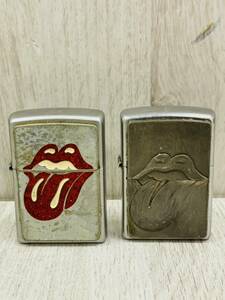 片方火花OK ジッポ ZIPPO オイルライター 喫煙具 ローリングストーンズ シルバーカラー