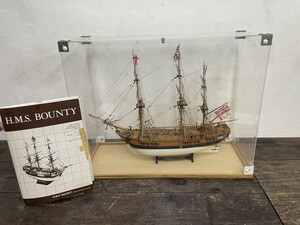 完成品！ イギリス 海軍 H.M.S BOUNTY 武装輸送船 1/50スケール 全長57cm 帆船 模型 ケース付き