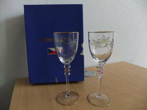BOHEMIA GLASS ボヘミア グラス ワイングラス ペア 中古品