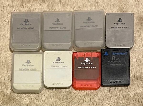 SONY PS用 メモリーカード 15ブロック×7 & PSP2用 メモリーカード 8MB×1 中古品