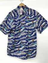 未使用■Cooke street クックストリート メンズ アロハシャツ メンズ XL サーフィン ブルー 海 波 大きいサイズ_画像3