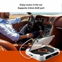 ポータブル Bluetooth CD プレーヤー、充電式音楽プレーヤー、CD CDR CDRE WMA MP3 再生、ヘッドフォン付き軽量 1200mAh、自宅車旅行用DSK _画像3