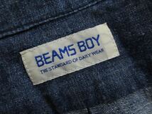 BEAMS BOY ボタンダウン コットン デニム シャツ カジュアル トップス ビームスボーイ 長袖シャツ インディゴ レディース Mサイズ 古着_画像7