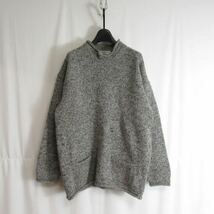 90s VINTAGE MADE IN Ireland ロールネック ウール ニット セーター 長袖 オーバーサイズ Mサイズ ユニセックス グレー プルオーバー_画像1