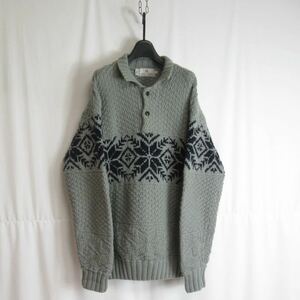 90s VINTAGE KENT&CURWEN ハンドニット プルオーバー コットン セーター 香港製 Lサイズ メンズ プルオーバー ユニセックス ヴィンテージ