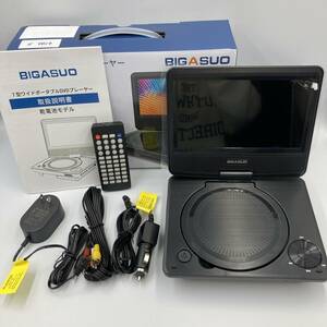 【通電確認済】BIGASUO 7型 コンパクト モバイル ポータブルDVDプレーヤーAC/乾電池モデル /Y14171-N2