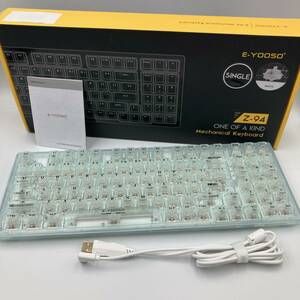 【通電確認済み】e元素 Z-94 ゲーミングキーボード 94キー メカニカルキースイッチ白軸 ナンバーパッド LEDバックライト付き/Y14453-M1