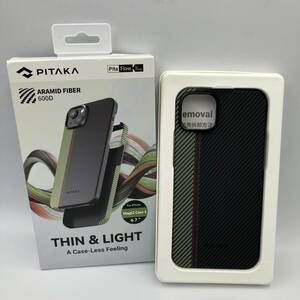 【裏面キズあり】「PITAKA」 iPhone 15 Plus 用 ケース 浮織600Dアラミド繊維製 MagSafe/Y15047-O2