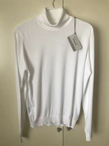 JOHN SMEDLEY ジョンスメドレー タートルネックセーター　シーアイランドコットン　L 白　white 新品未使用