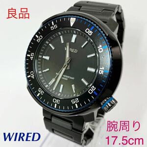 良品☆電池新品☆送料込☆セイコー SEIKO ワイアード WIRED メンズ腕時計 SOLIDITY 逆回転防止ベゼル ツナ缶 VH31-KBC0 AGAJ406