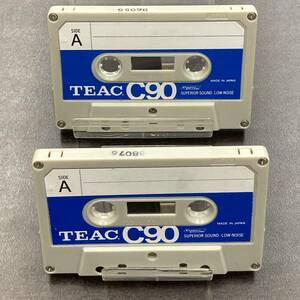 0958BT テイアック C 90分 ノーマル 2本 カセットテープ/Two TEAC C 90 Type I Normal Position Audio Cassette