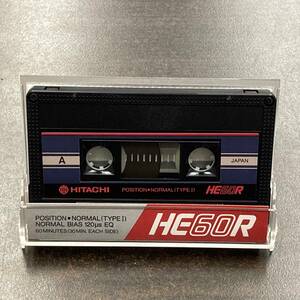 1104B 日立 HE60R 60分 ノーマル 1本 カセットテープ/One HITACHI HE60R 60 Type I Normal Position Audio Cassette