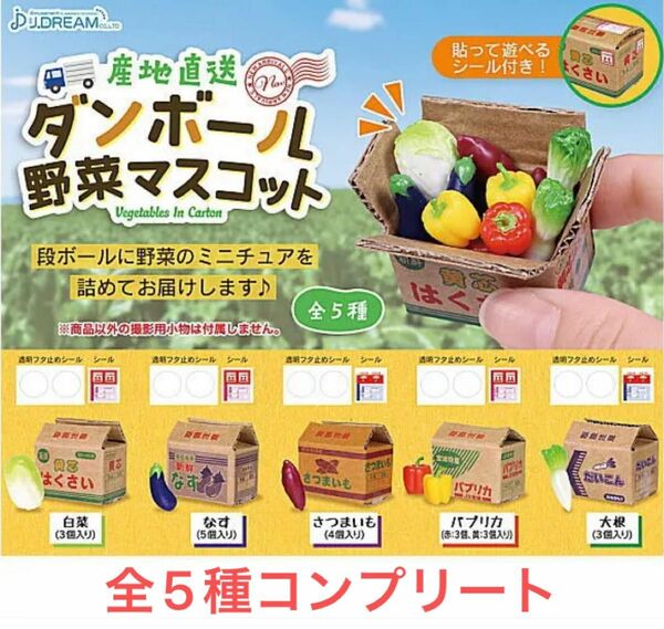 全5種 ◆ 産地直送ダンボール野菜マスコット ◆コンプリートセット