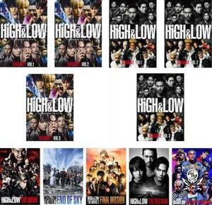 HiGH ＆ LOW 全11枚 TV版 SEASON1 全3巻、SEASON2 全3巻 + THE MOVIE、2、3 + THE RED RAIN + THE MIGHTY WARRIORS レンタル落ち 全巻セッ