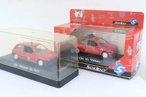 solido RENAULT Clio Pompiers de Paris Orleans ルノー クリオ 消防 2台 1/43 フランス製 ニハレ