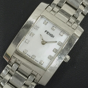フェンディ シェル文字盤 クォーツ 腕時計 レディース スクエアフェイス 純正ブレス ファッション小物 QR012-205
