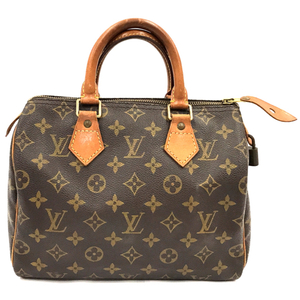 ルイヴィトン M41528 モノグラム スピーディ25 ミニボストンバッグ ハンドバッグ ブラウン系 LOUISVUITTON QR012-56