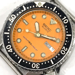 セイコー デイデイト クォーツ 腕時計 オレンジ文字盤 メンズ フェイスのみ 6458-600A 未稼働品 SEIKO QR012-341